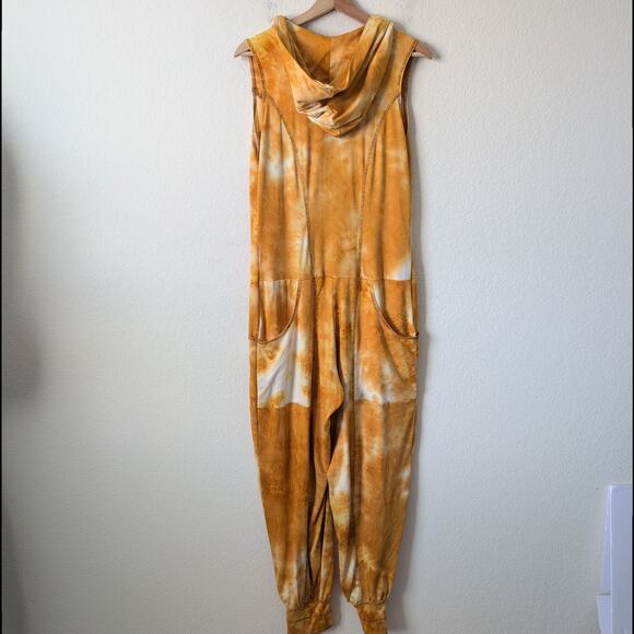 Autumn Teneyl Tie Dye Hooded Jumpsuit M/L Rave Boho Sustainable Organic $300 - Picture 15 of 16